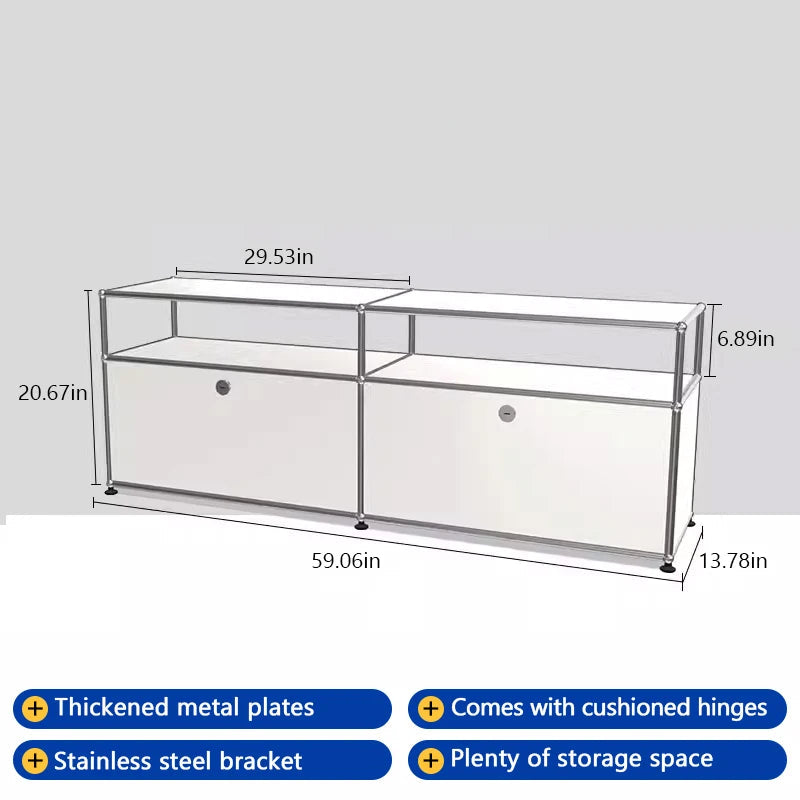 TV-Kast – TV-Meubel – Media Meubel – Woonkamer Kast – Roestvrij Staal – Modern Metalen Frame - Stijl 1