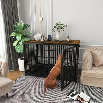 Hondenbench – Hondenkooi – Hondenkennel – Grote Hondenbench – Modulair Systeem – Uitneembare Lade – Metaal Met MDF Afwerking