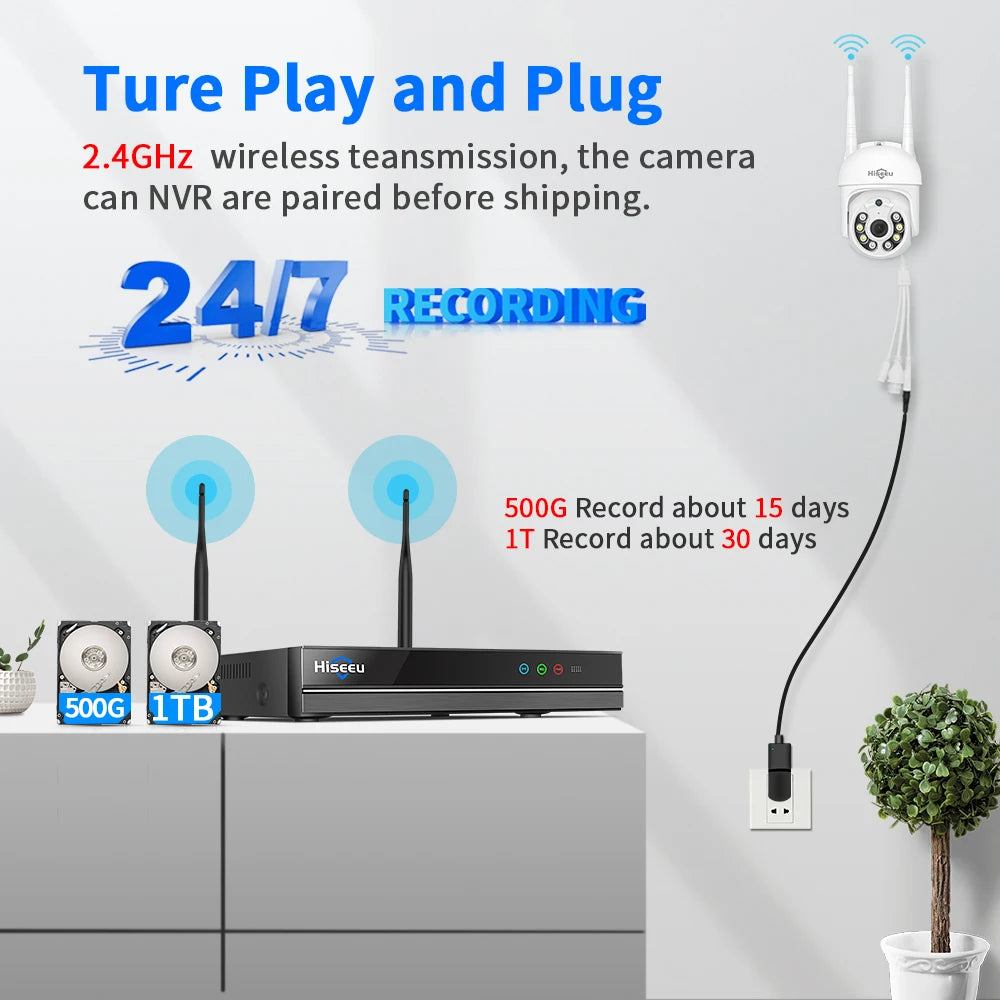 Beveiligingscamera – IP Camera – CCTV Camera – Bewakingscamera – Beveiligingssysteem – 16-Kanaals Draadloos – 5MP PTZ Met Nachtzicht – Twee-weg Audio - QUORE