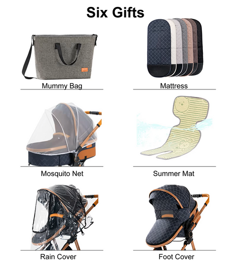 Kinderwagen - 3-in-1 – Lichtgewicht & Opvouwbaar – Verstelbaar Zitje – Veilig & Comfortabel – Hoog Landschap Babywagen - Wit