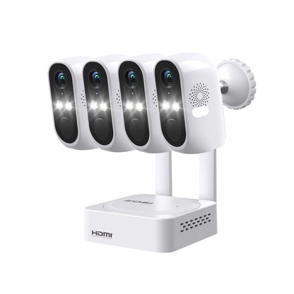 Beveiligingscamerasysteem - Draadloze Camera - Camerabewaking - 8 Kanaals NVR - 3MP Camera’s - Buiten Gebruik - Nachtzicht & Audio - 4 Camera's