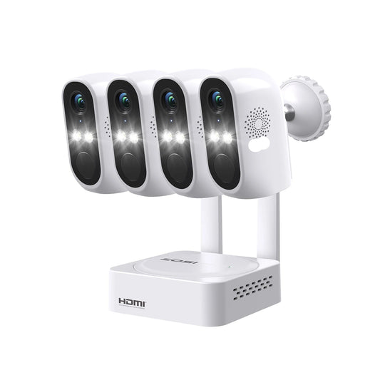 Beveiligingscamerasysteem - Draadloze Camera - Camerabewaking - 8 Kanaals NVR - 3MP Camera’s - Buiten Gebruik - Nachtzicht & Audio - 4 Camera's