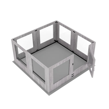 Hondenren – Puppyren – Hondenbox – Kooien – Lichtgrijs – Gehards Glas – 8 Panelen – Waterdichte Beschermmat