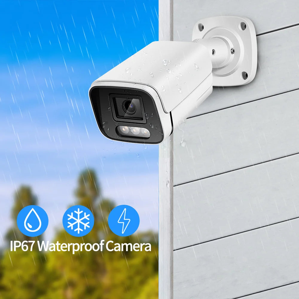 Beveiligingscamerasysteem - Camerabewaking - Beveiligingscamera - POE Camera Kit - 8CH NVR - Nachtzicht - Weerbestendig - AI Bewegingsdetectie - Binnen en Buiten - 8 Camera's - Ingebouwde HDD: 2T
