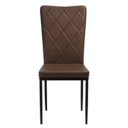 Chair - Dining Room Chairs - Set of 4 Leather Dining Room Chairs - Ergonomic - Metal Legs - High Backrest - Comfortable &amp; Stable - For Kitchen - Dining Room - 42x94.5x 59cm - Dark Brown Leather