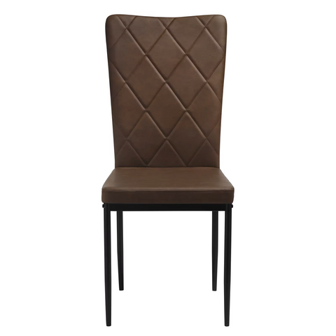 Chair - Dining Room Chairs - Set of 4 Leather Dining Room Chairs - Ergonomic - Metal Legs - High Backrest - Comfortable &amp; Stable - For Kitchen - Dining Room - 42x94.5x 59cm - Dark Brown Leather