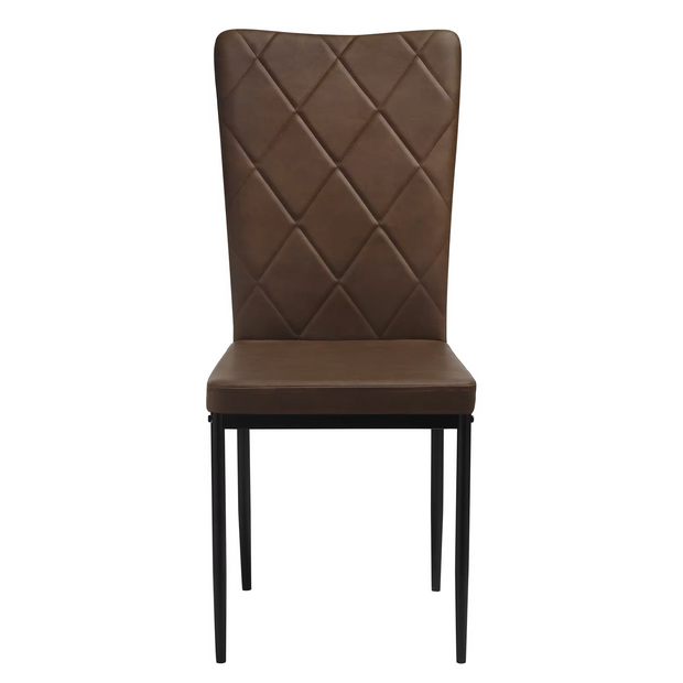 Chair - Dining Room Chairs - Set of 4 Leather Dining Room Chairs - Ergonomic - Metal Legs - High Backrest - Comfortable &amp; Stable - For Kitchen - Dining Room - 42x94.5x 59cm - Dark Brown Leather