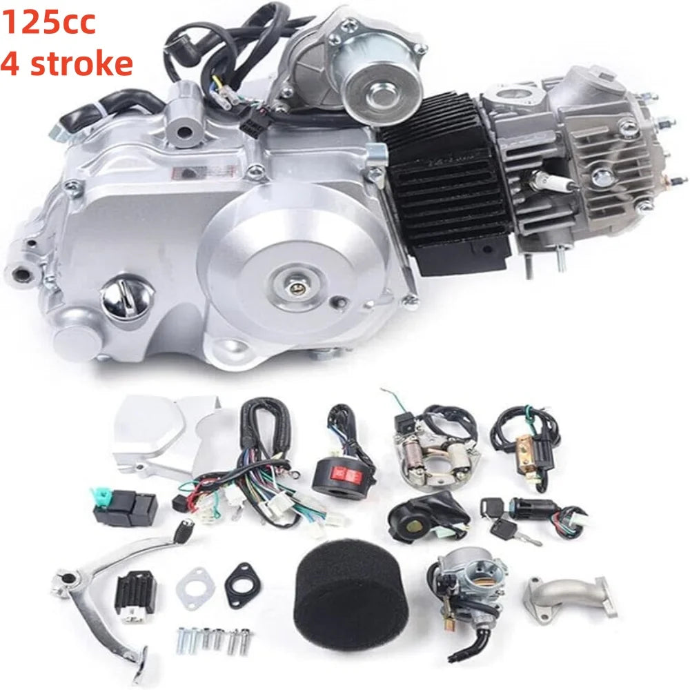 125cc Motorblok – Compacte Motor – 4-Takt Motor – Pitbike Motor – Buggy Motor – Elektrische Start – 3 Versnellingen