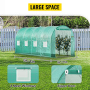 Greenhouse - Garden House - Greenhouse - Tunnel Greenhouse - Walk-in - Grow Box - with Galvanized Frame &amp; Waterproof Tarpaulin - 10x7x7 ft - Green