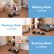 Loopband - Wandelband - Walking Pad - Walkingpad - Loopband voor Hardlopen - Treadmill - Loopband voor onder het bureau - Treadmill Foldable - 2 in 1 - Opvouwbare loopband - Zwart