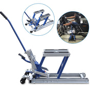 Krik - Garagekrik - Hydraulische krik - Hydraulische Motorfietslift - 680 kg - Onderhoudslift - met Voetpedaal - Hydraulisch voor Werkplaats - Blauw