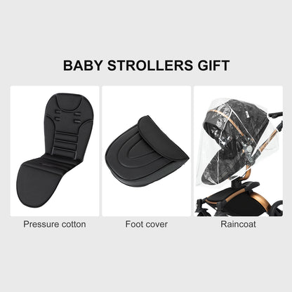 Babywagen - Buggy - Inklapbare Buggy - Opvouwbare Buggy - Inklapbare Buggy New Born - 3 in 1 -BabyWalker- Lichtgewicht Ba voor Pasgeboren Baby - Wit