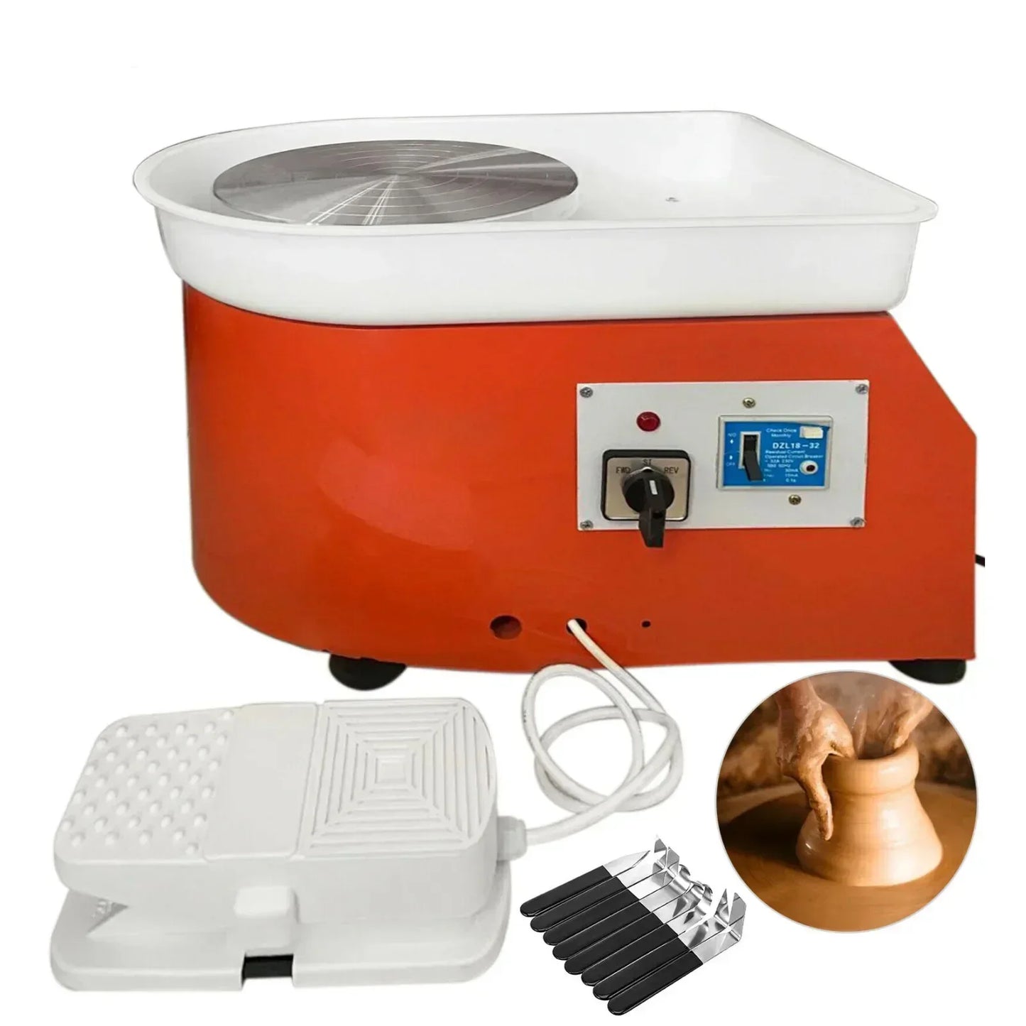 Sihao Electric Pottery Wheel Ceramic Machine Tools Art Crafts Clay Pottery Tools DIY Students Pottery Wheel for Ceramic Work