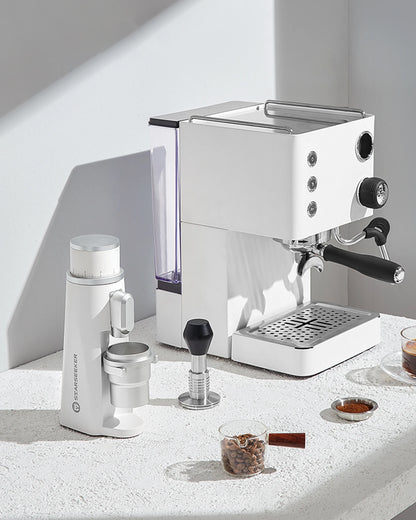 Elektrische Koffiemolen – Koffiemolen – Koffiemolen Met Maalkegel – Koffiebonenmolen – Instelbare Maling – 48W Motor – Aluminium Behuizing - QUORE
