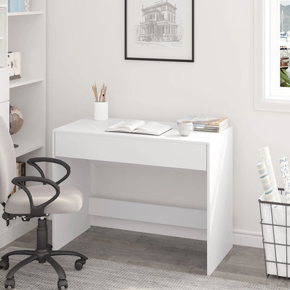Computertafel - Laptoptafel - Computermeubel - Bureau met Lade - Werkstation - Voor Woonkamer - Kantoor -Studeerkamer - 100x75x50 cm - Wit