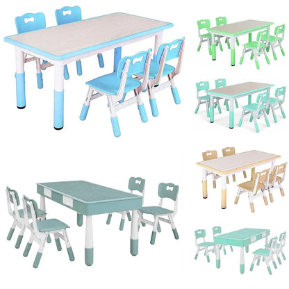 Speeltafel - Activiteiten Tafel - Stoelen - Tafel - Kinder Speeltafel en Stoelenset - Verstelbare - met 4 Stoelen – Blauw – Voor Peuters en Kleuters - QUORE
