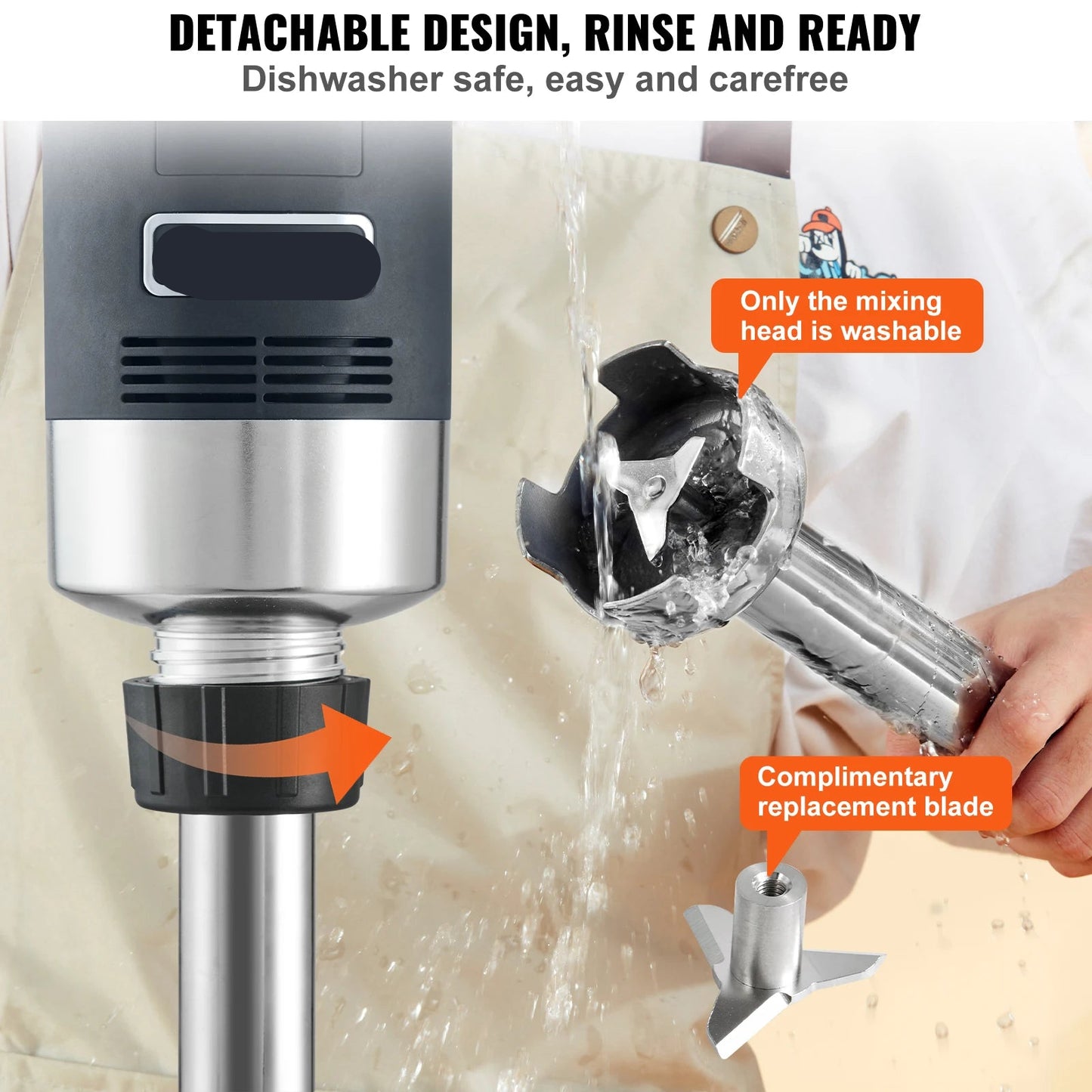Staafmixer - Staafmixer set - Mixer - Handmixer - Krachtige Staafmixer - 500W - 20 inch RVS Staaf – Voor Soep, Babyvoeding & Meer