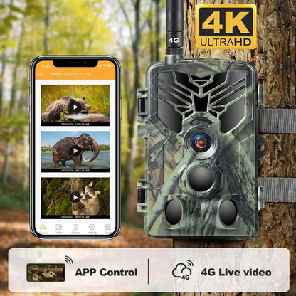 4G Wildlife Camera – Trail Camera – Jachtcamera – Beveiligingscamera – Natuurcamera – 36MP Foto’s – 4K Video Qualiteit