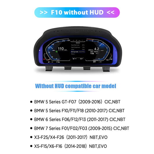 12,3 Inch Digitaal Dashboard – LCD Instrumentenpaneel – Virtuele Cockpit – Snelheidsmeter – Auto Dashboard – Zonder HUD – Hoge Resolutie 1920x720 – Plug & Play Installatie