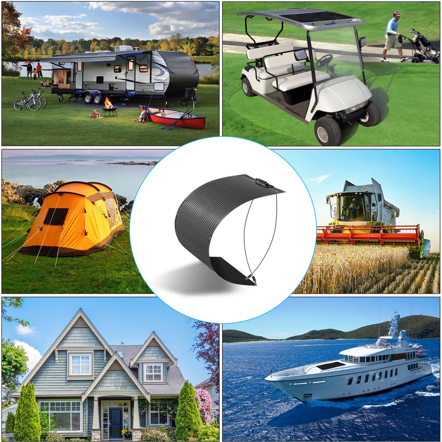 Zonnepaneel - Zonnepanelen - Monokristallijn - Flexibel - Buigzaam - Waterdicht - 600W - Geschikt voor Dak - Camper - Boot - Balkon