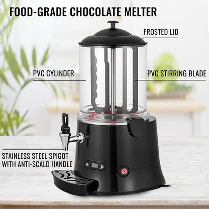 Elektrische Warme Chocolademelk Maker – Warme Drankmachine – Melkverwarmer – Automatische Roerder – 10L Capaciteit – 400W Vermogen - QUORE