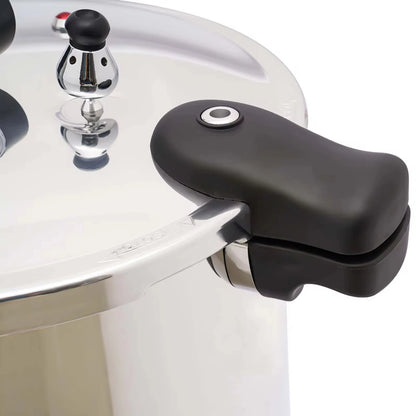 Pressure Cooker - 23 Quart - 10PSI - Stainless Steel - Plastic Handle - Explosion Proof - Safety Valve - Extra Large Size - Light Gray