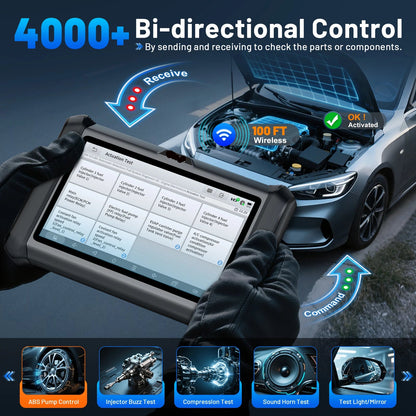 Autodiagnose Scanner – Diagnose Tool – Foutcode Uitlezen – Draadloze OBD2 Scanner – Wifi Bluetooth – 7-Inch Touchscreen – ECU Codering - QUORE