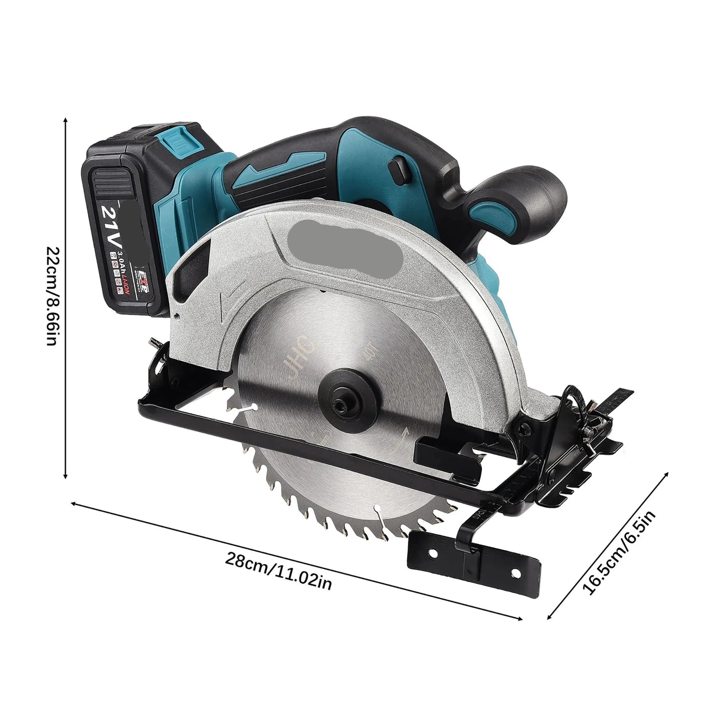 Draadloze Cirkelzaag - Handcirkelzaag - Cirkelzaagmachine - 20V - 185mm Zaagblad - 56mm Zaagdiepte - 0° tot 45 - Voor Hout en Metaal - 1 Accu