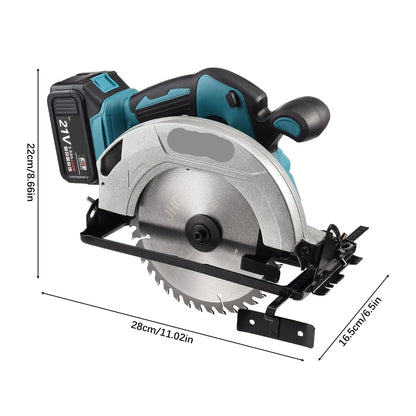 Draadloze Cirkelzaag - Handcirkelzaag - Cirkelzaagmachine - 20V - 185mm Zaagblad - 56mm Zaagdiepte - 0° tot 45 - Voor Hout en Metaal - 1 Accu
