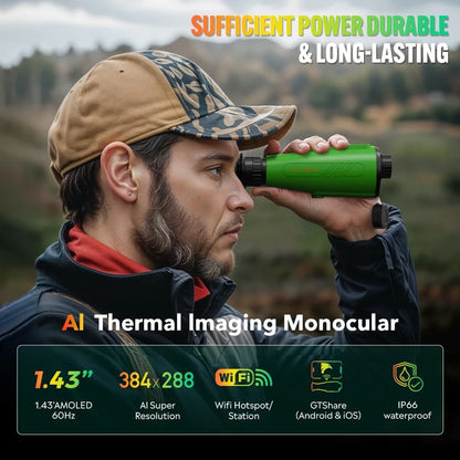 Warmtebeeldverrekijker – Thermal Imaging Monocular – Warmtebeeldkijker – Nachtkijker – Infraroodkijker – AI Superresolutie – AMOLED Scherm