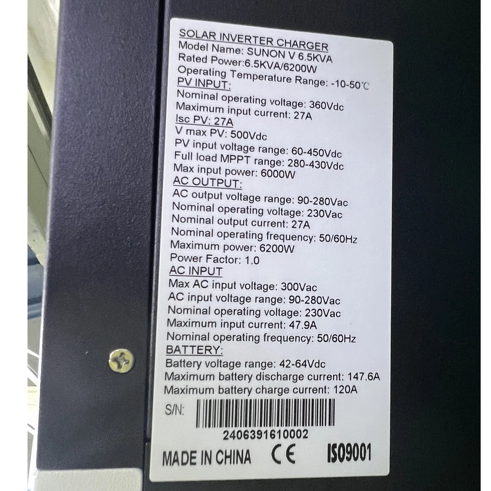 Hybride Omvormer – Zonne-energie Omvormer – Solar Inverter – MPPT Omvormer – Off-grid Omvormer – 3000W Puur Sinusgolf – 80A MPPT Zonnecontroller - QUORE