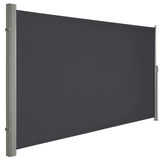 Windscherm - Tuinscherm - Zijluifel - Opvouwbare Windschermen - 200 x 350 cm - Volledig Aluminium Frame – Waterdicht - UV 30+ Bescherming – Privacy Scherm voor Buiten - Donkergrijs
