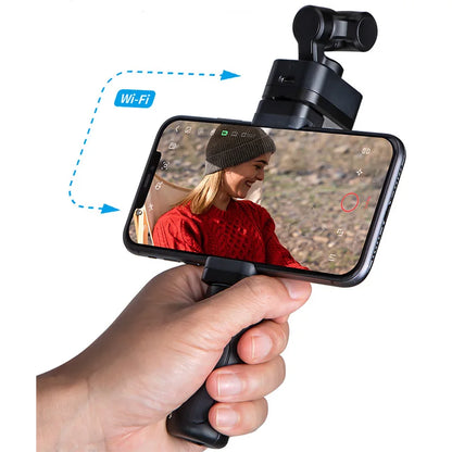 Gimbal Smartphone - Gimbal for Smartphone &amp; Camera - Handheld Mirrorless - Handheld Wireless Gimbal Camera - 3-Axis - 4K60fps - APP - Wireless Image Transmission - Magnetic Mount - Black