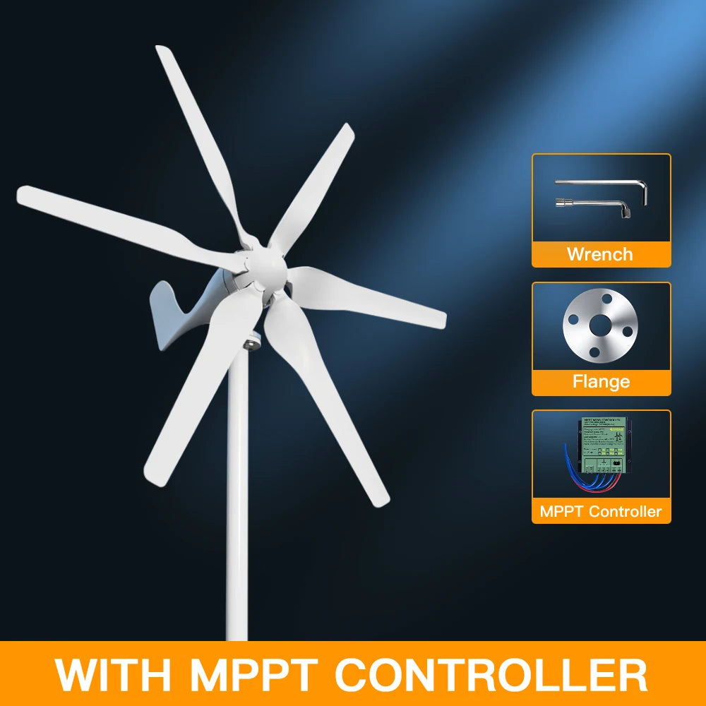 3000W Wind Turbine 12V 24V 48V Free Energy Wind Turbine With Free MPPT Controller Battery 220V For Household Use - QUORE