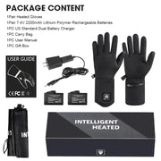 Savior Heat - Heated Gloves - Electric Heated Gloves - Rechargeable Battery - Electric Heated Glove Liners Unisex - Heating Horse Riding Ski Snowboarding Cycling Thin Gloves - Size XL XXL - Black