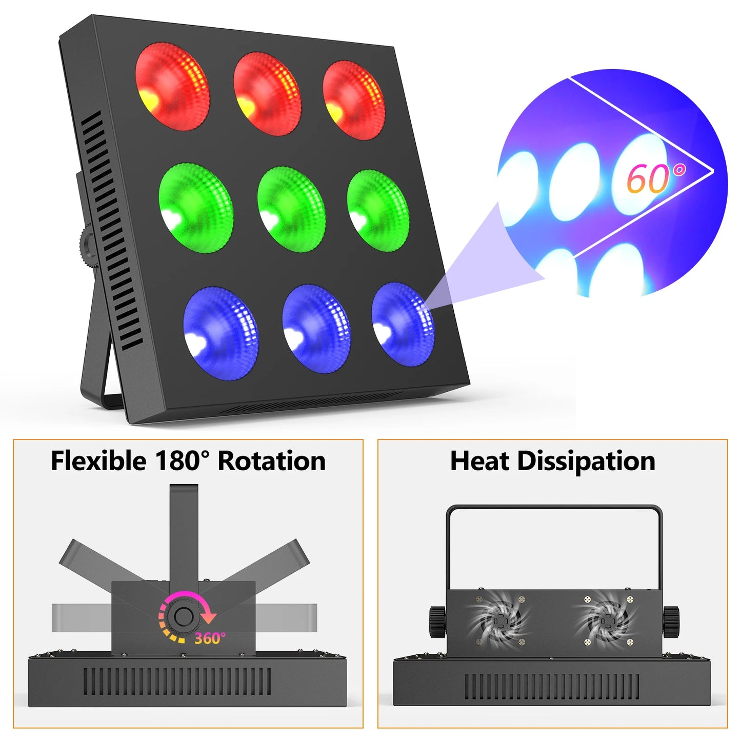 Led Parlicht – RGBW LED Licht – Stage Licht – Effect Licht – DJ Licht – Set van 2 – 108W Matrix Design – DMX512 Controle