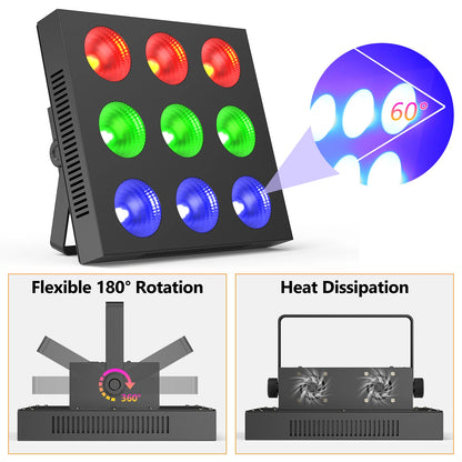 Led Parlicht – RGBW LED Licht – Stage Licht – Effect Licht – DJ Licht – Set van 2 – 108W Matrix Design – DMX512 Controle
