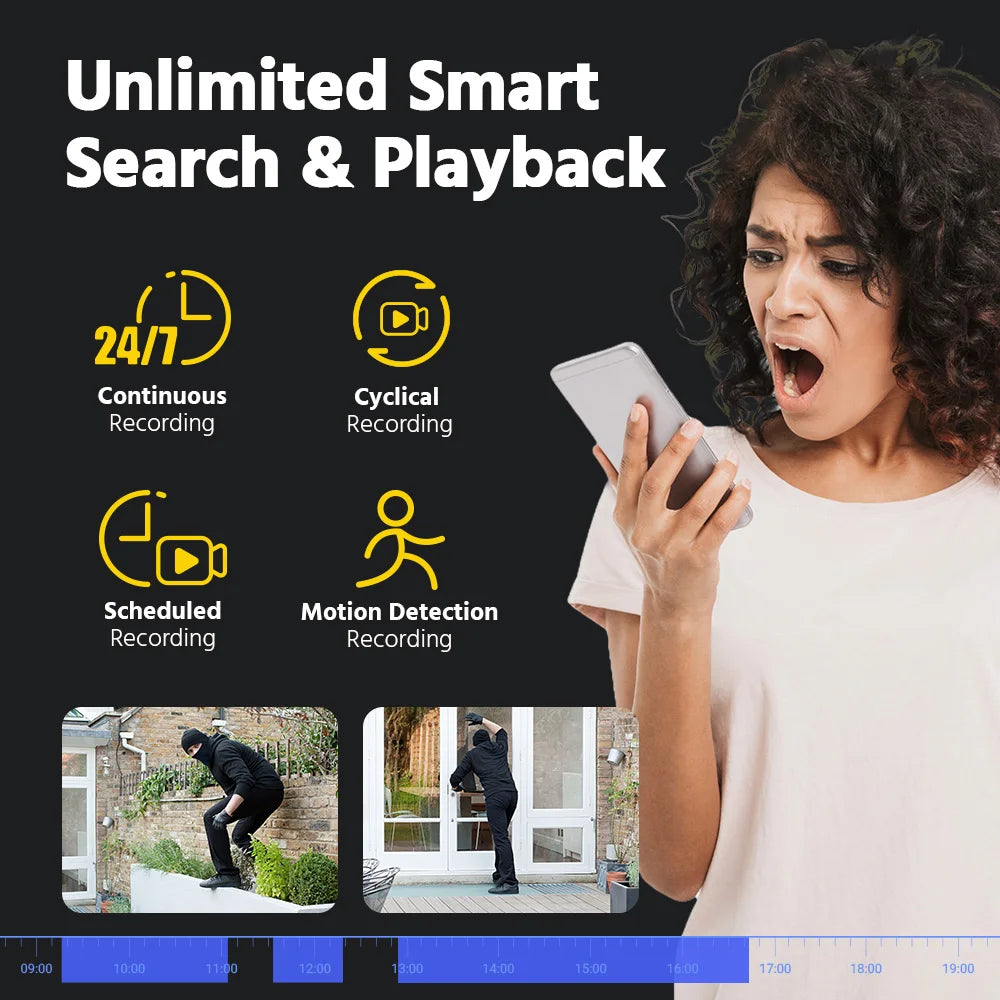 Beveiligingssysteem – Bewakingscamera – CCTV Systeem – Cameraset – Beveiligingscamera – 8-Kanaals NVR Met 1TB HDD – 12MP Dual Light Nachtzicht - QUORE
