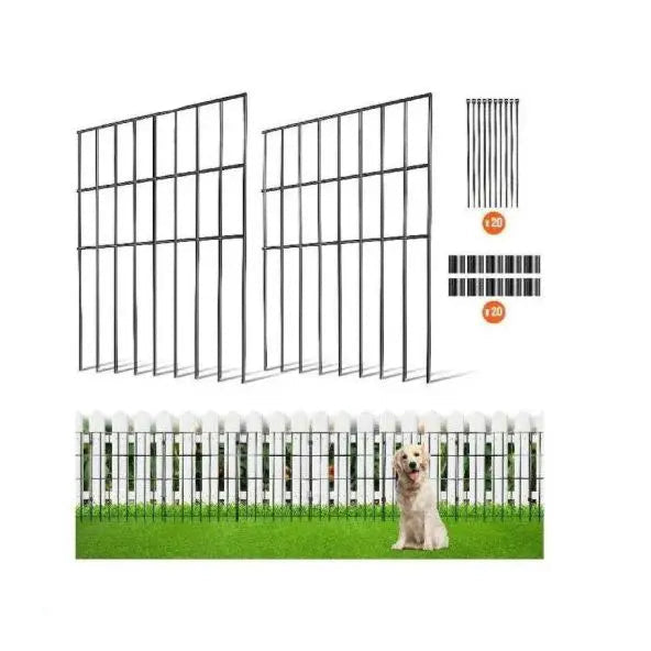 Tuinhek - Hek - Tuinhekken - Tuinpoort - Tuinhekjes Metaal - 24x13 in - Sierhekset zonder Graven – Dierenwerend, Decoratief en Ondergronds – Voor Tuin en Erf - 28-Delige