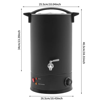 Elektrische Wax Smeltoven - Wassmeltpot - Wax Melter - Kaarsen Smeltpot - 1400W - RVS - Temperatuurregeling - 15L - Zwart