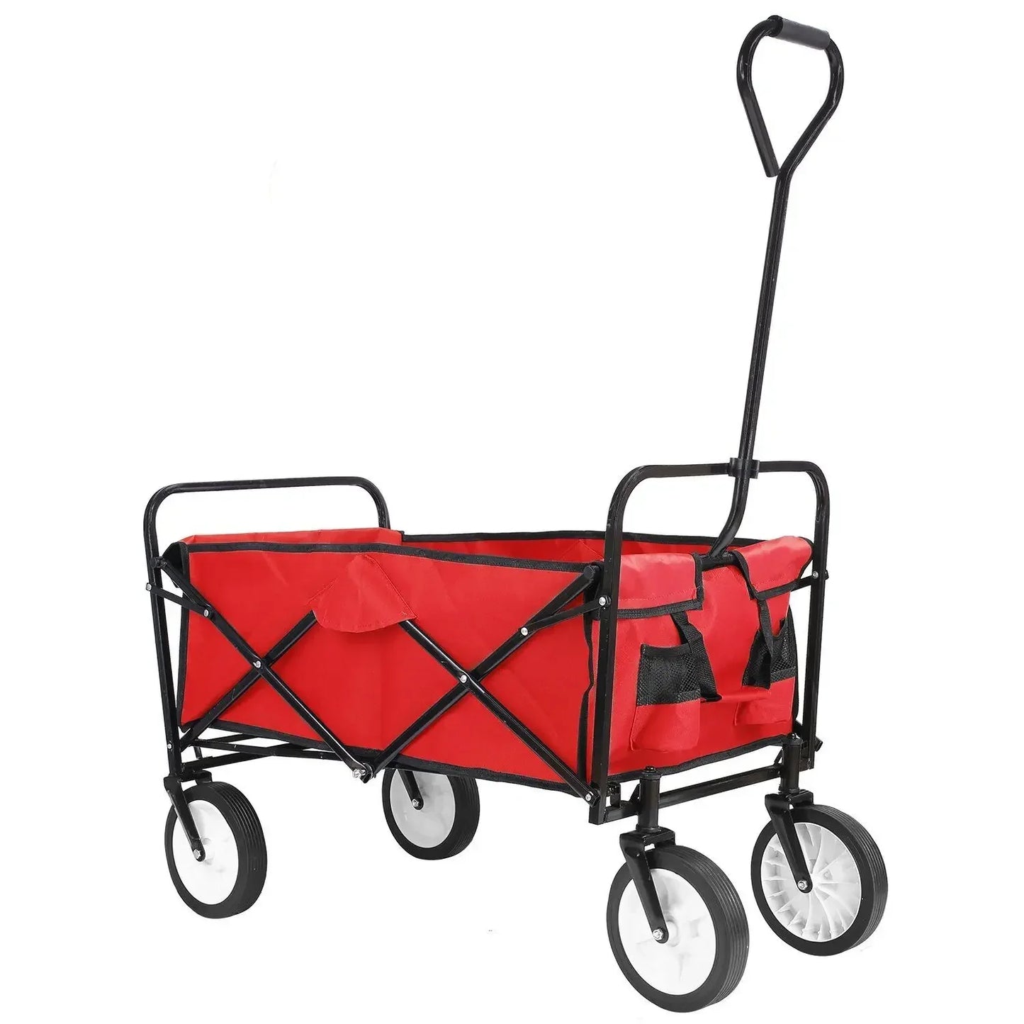 Bolderkar - Bolderwagen - Opvouwbare - Tuinkar - 262L -  Tuinwagen - Tuintrolley -  Wagon voor Winkelen, Strand, Park en Picknick, Outdoor Activiteiten en Kamperen - Draagvermogen 80kg - Rood