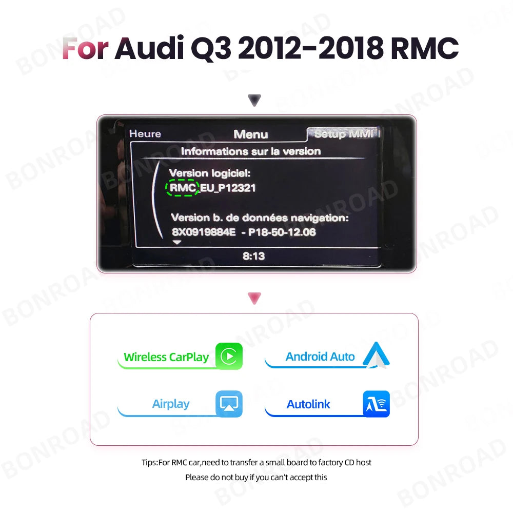 Draadloze CarPlay Interface – Android Auto Adapter – Smartphone Integratie – Auto Multimedia Connector – Audi A1 Q3 2012-2018 – Mirror Link & AirPlay – Eenvoudige Installatie – Bluetooth Handsfree