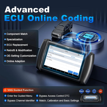 TPMS Programmeertool – Bandenspanning Sensor Tester – Auto Diagnose Scanner – TPMS Sensor Relearn – 7 Inch Scherm – Draadloze Bluetooth Verbinding