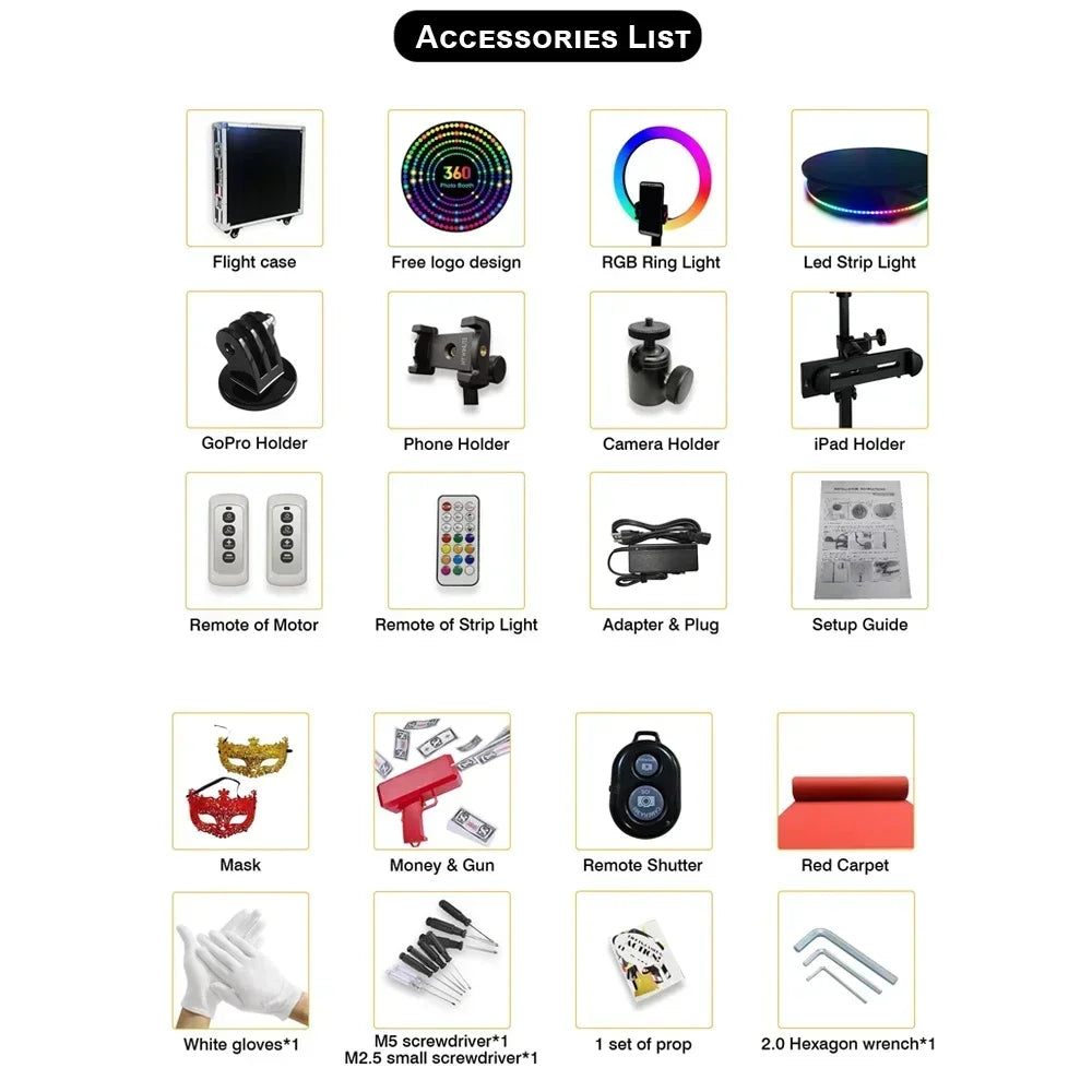Draaibare Selfie-Booth – Fotobooth – Selfie Machine – 360 Graden Photobooth – Selfie Platform – Tempered Glas – Draaggewicht 400 kg
