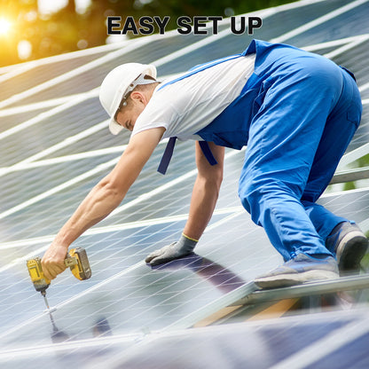 WERCHTAY 300W 10BB N-Type Solar Panel 25% Conversion Efficiency for Residential RV Roof Off Grid Solar Power Systems