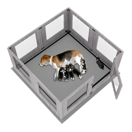Hondenhok – Puppyren – Werphok – Huisdierbench – Binnenhok – Gehard Glas – Waterdichte Mat