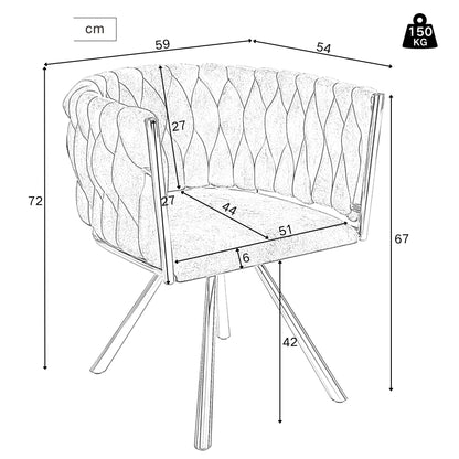 Draaistoelen – Eetkamerstoelen – Stoelen Met Armleuning – Comfortabele Stoelen – Ademend Linnen – 360° Draaifunctie