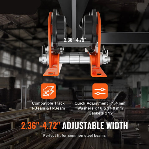 Kabeltakel - Elektrische lier - Elektrische Takel - Hijskraan - Handmatige trolley - 1T 2.68-4.33in - Oranje