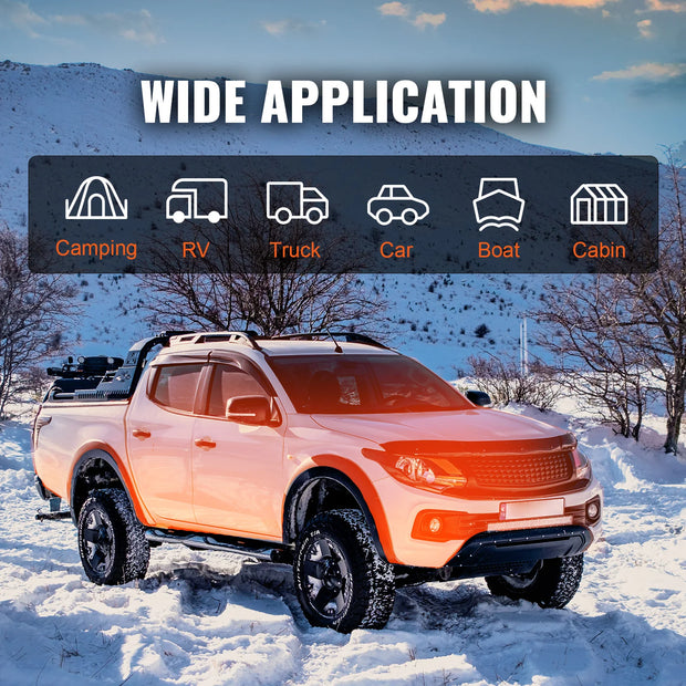 Vevor - Dieselkachel - Alles-in-één autokachel - Benzineluchtkachel - Elektrische kachel - met geluiddemper en afstandsbediening - 12V - 5KW Bluetooth - Oranje