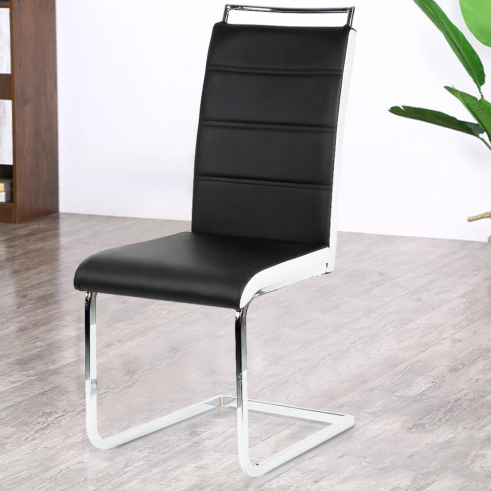 Set of 2 dining room chairs, cantilever kitchen chair, modern chairs, upholstered, dining table chairs, visitor chair - QUORE